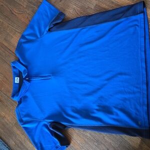 ALO COOL FIT Mens XXL Blue Short Sleeve 1/4 Zip Casual Polo Shirt